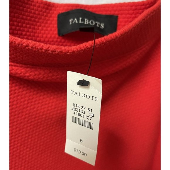 Talbots Skirt Orange Womens 8 Stretch A Line Midi Textured New - Picture 5 of 8